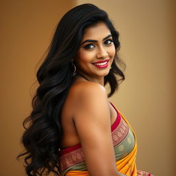 A stunning and confident Indian woman, exuding beauty and allure