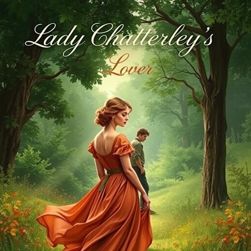 An alluring and captivating book cover for DH Lawrence's romance novel "Lady Chatterley's Lover