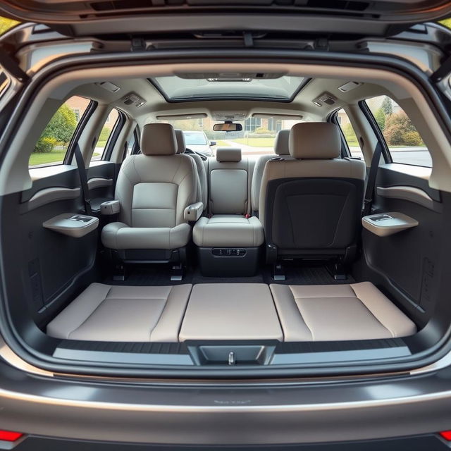 A modern family car with seven seats, showcasing a spacious interior designed for comfort and convenience