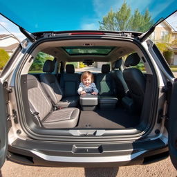 A modern family car with seven seats, showcasing a spacious interior designed for comfort and convenience