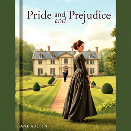 An enticing and captivating book cover for Jane Austen's classic novel "Pride and Prejudice