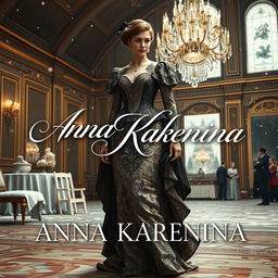 A stunning and evocative book cover for the classic novel "Anna Karenina" by Leo Tolstoy