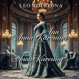 A stunning and evocative book cover for the classic novel "Anna Karenina" by Leo Tolstoy