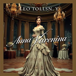 A stunning and evocative book cover for the classic novel "Anna Karenina" by Leo Tolstoy