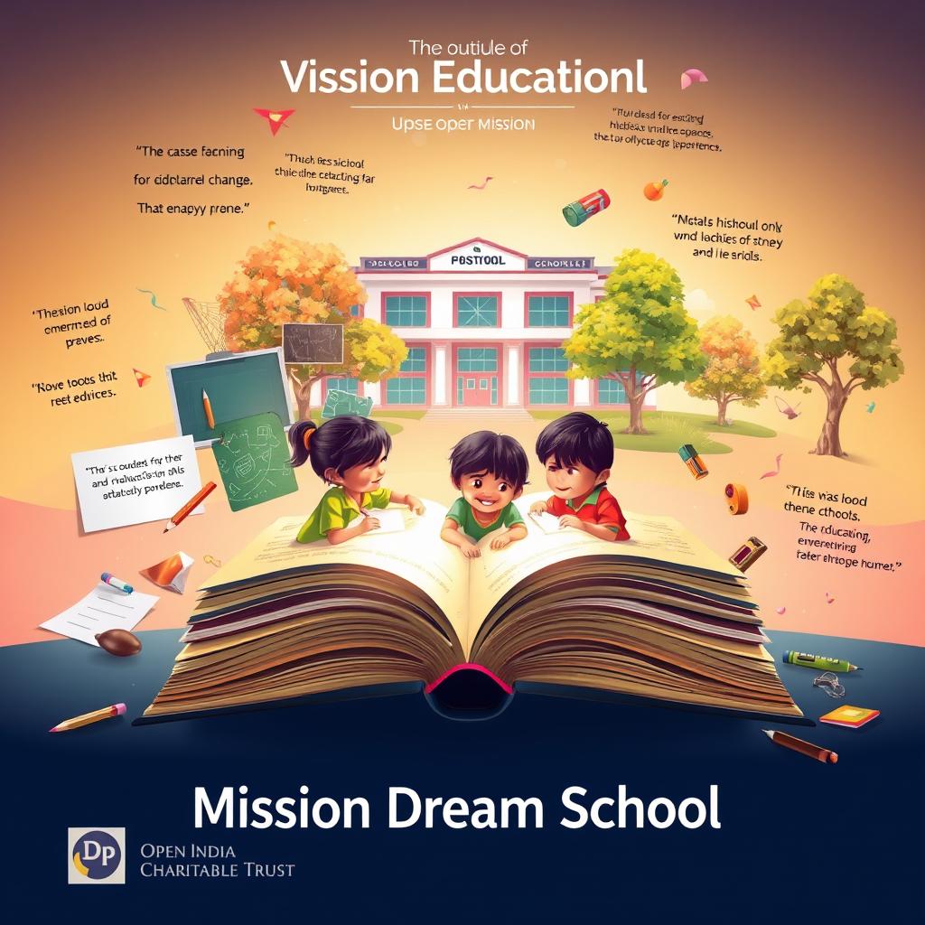 An imaginative illustration representing "Mission Dream School" by Open India Charitable Trust