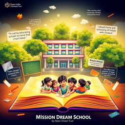 An imaginative illustration representing "Mission Dream School" by Open India Charitable Trust