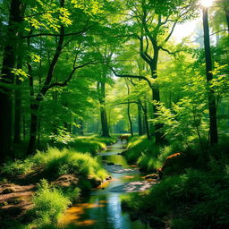 A serene and enchanting forest scene