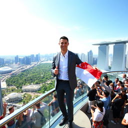 Cristiano Ronaldo visiting the vibrant city of Singapore