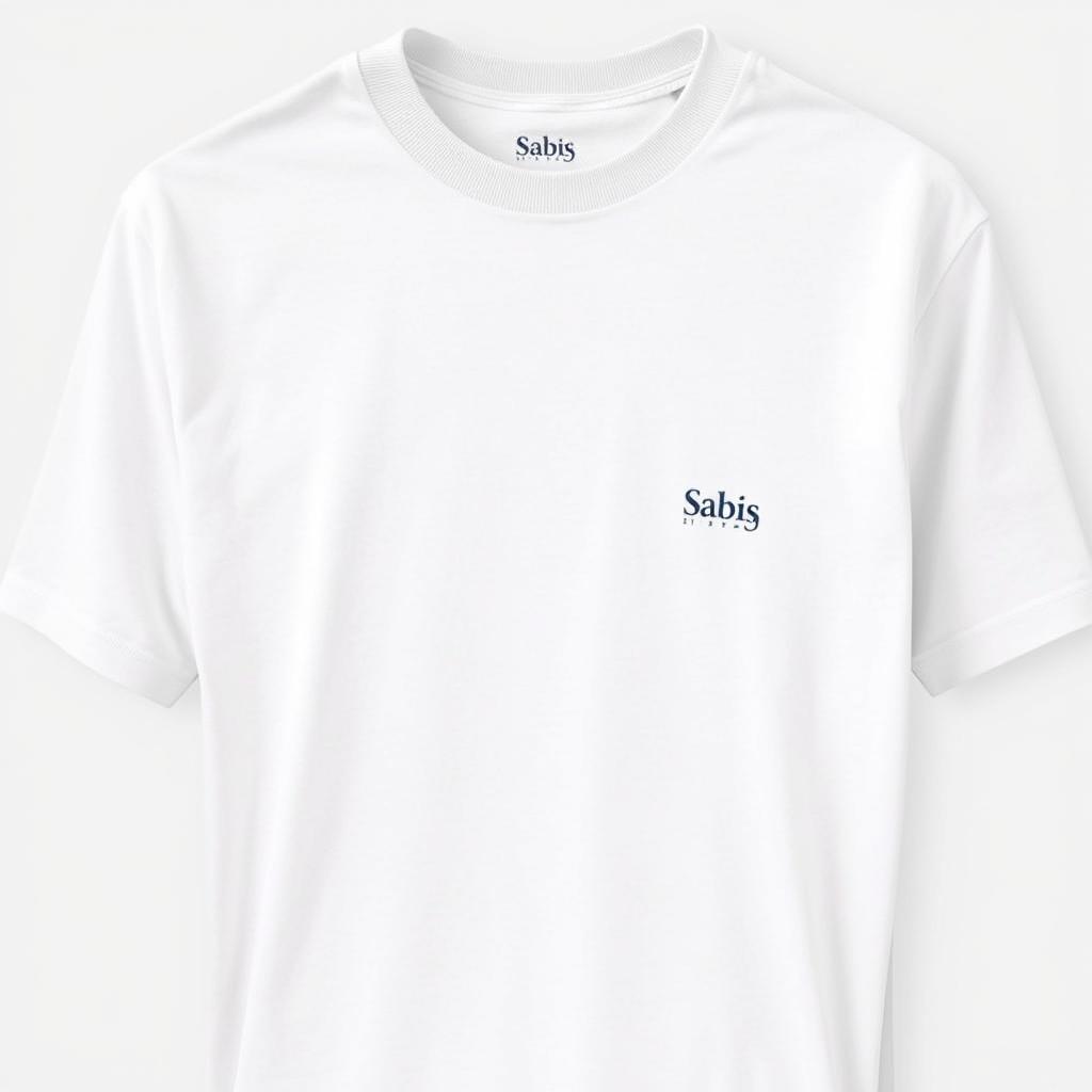 A plain t-shirt with the Sabis logo printed on the left chest