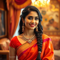 A beautiful and attractive Indian woman with traditional attire, exuding allure and grace