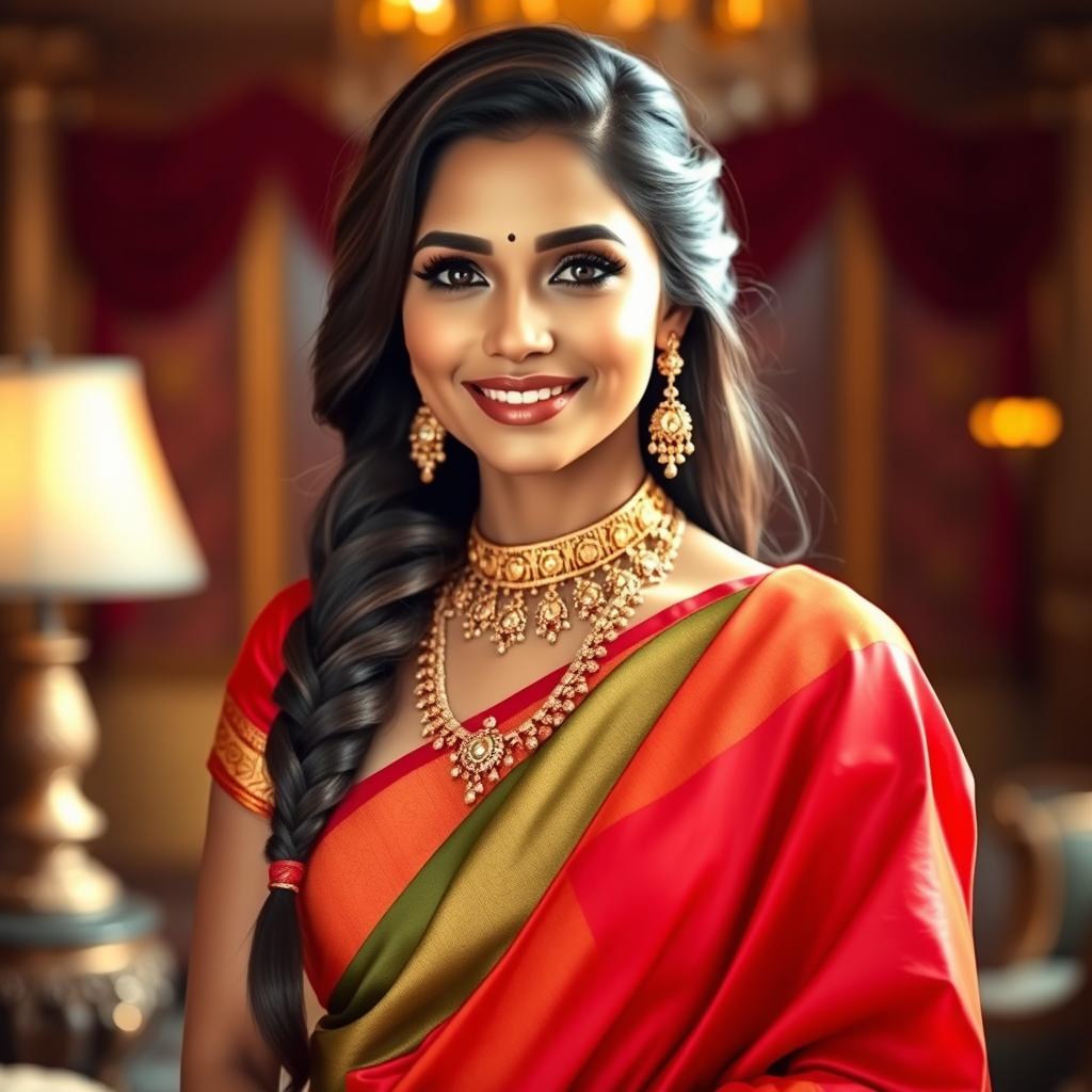 A beautiful and attractive Indian woman with traditional attire, exuding allure and grace