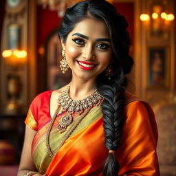 A beautiful and attractive Indian woman with traditional attire, exuding allure and grace