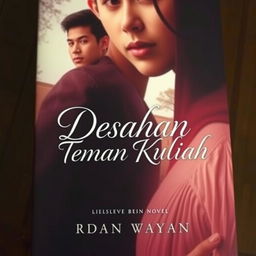 An evocative and alluring cover for the novel "Desahan Teman Kuliah" which translates to "Moans of a College Friend"