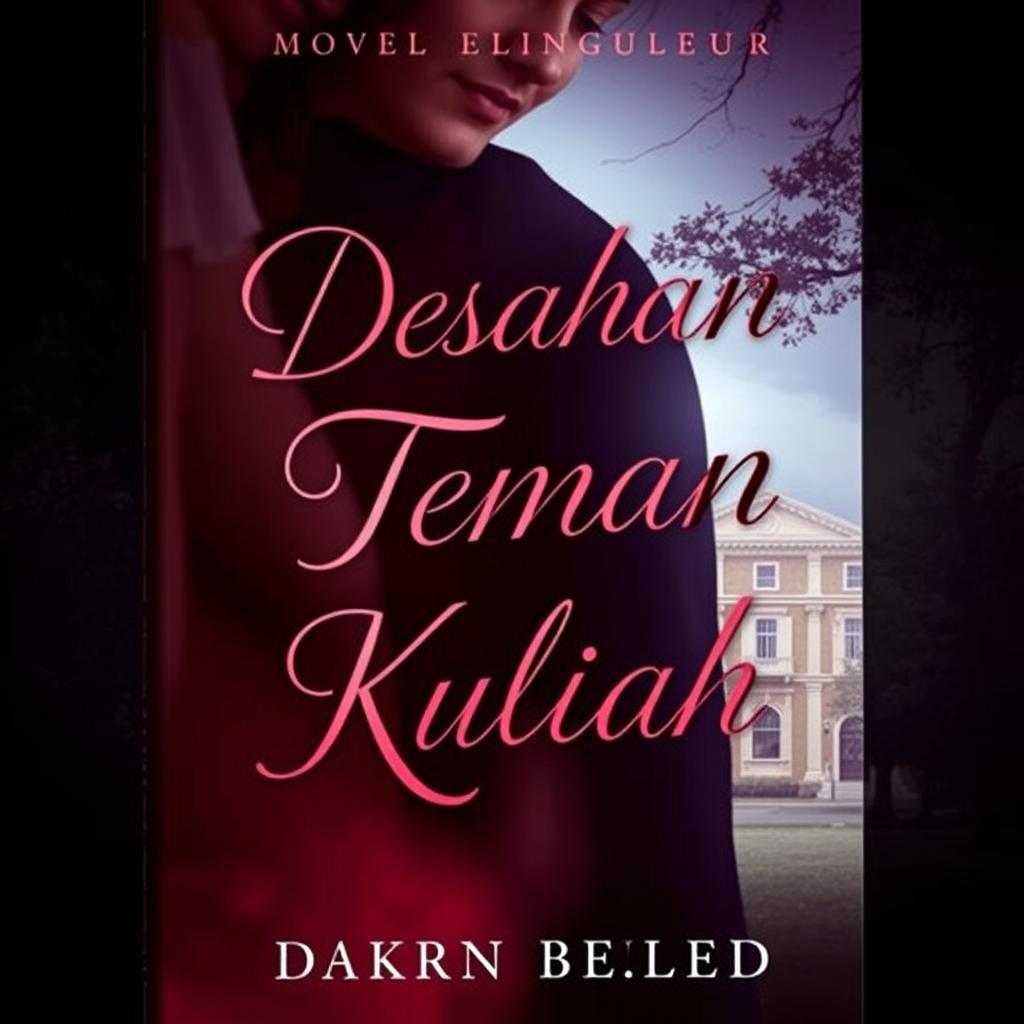 An evocative and alluring cover for the novel "Desahan Teman Kuliah" which translates to "Moans of a College Friend"