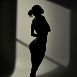 A high-contrast, artistic depiction of a nude woman, highlighting the elegance of the female form