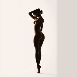 A graceful depiction of a woman's body, showcasing elegant curves and poise