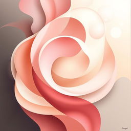 An artistic and respectful abstract representation of femininity, focusing on curves and shapes that embody the concept of feminine essence