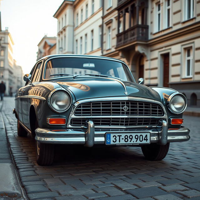 A classic Volga Gaz-24 car, highlighting its iconic Soviet-era design