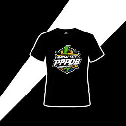 Design a modern T-shirt featuring the 'Mantap PPDB Kota Bogor' logo