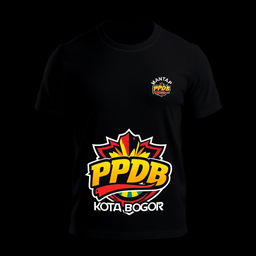 Design a modern T-shirt featuring the 'Mantap PPDB Kota Bogor' logo