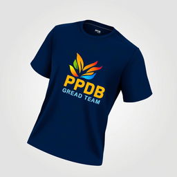 Design a modern T-shirt featuring the 'Mantap PPDB Online Kota Bogor Great Team' logo