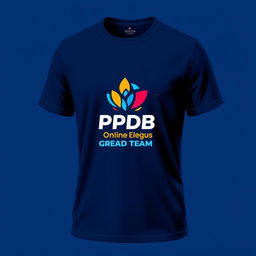 Design a modern T-shirt featuring the 'Mantap PPDB Online Kota Bogor Great Team' logo