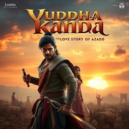 A captivating movie poster titled 'Yuddha Kanda: The Love Story of Azad'