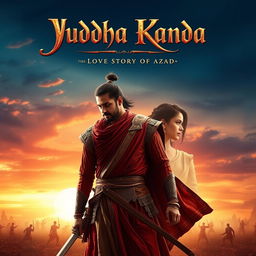 A captivating movie poster titled 'Yuddha Kanda: The Love Story of Azad'