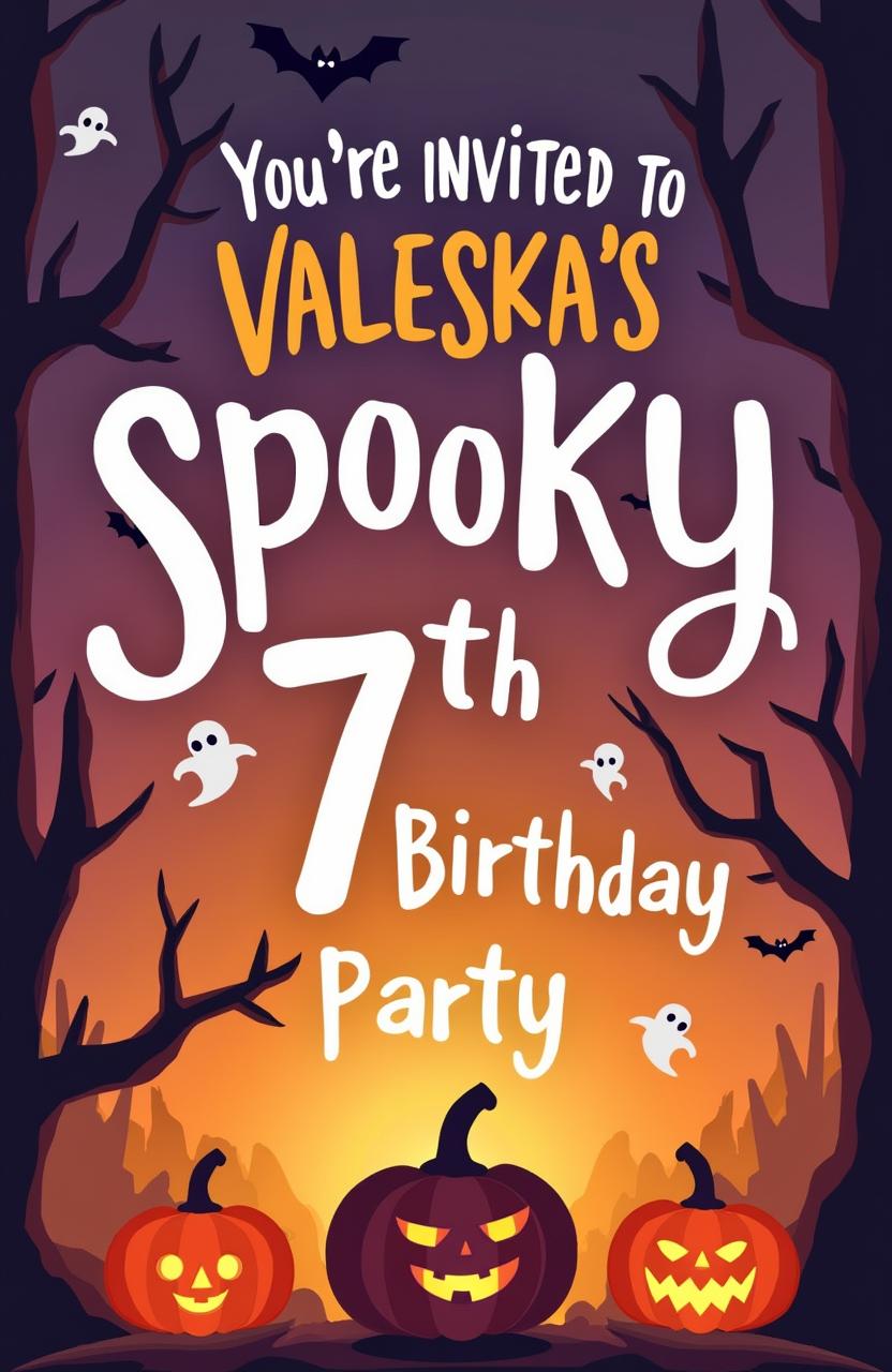 A simple, stylized Halloween-themed kids' birthday party invitation poster