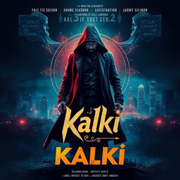 A unique and visually striking poster for a movie titled 'Kalki'