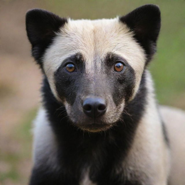 Middle-aged Honey Badger hound with fur reflecting the colors of the wild, eyes gleaming with a sharp sense of curiosity.