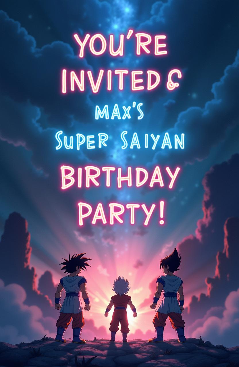 A simple anime style birthday invitation inspired by Makoto Shinkai's works