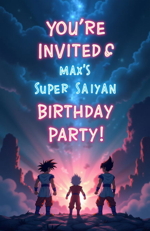 A simple anime style birthday invitation inspired by Makoto Shinkai's works