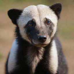 Middle-aged Honey Badger hound with fur reflecting the colors of the wild, eyes gleaming with a sharp sense of curiosity.