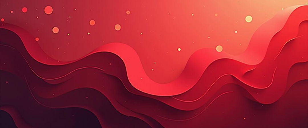 A captivating abstract background for a LinkedIn banner prominently featuring the color #ff505e, also known as cherry red