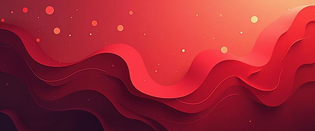 A captivating abstract background for a LinkedIn banner prominently featuring the color #ff505e, also known as cherry red