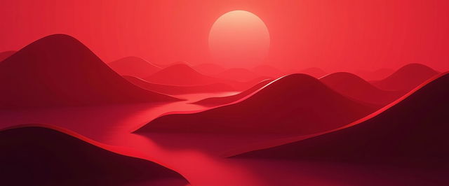 A cinematic abstract background for a LinkedIn banner, prominently featuring the color #ff505e, or cherry red