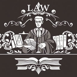 Create a vector style illustration of a law-themed frieze