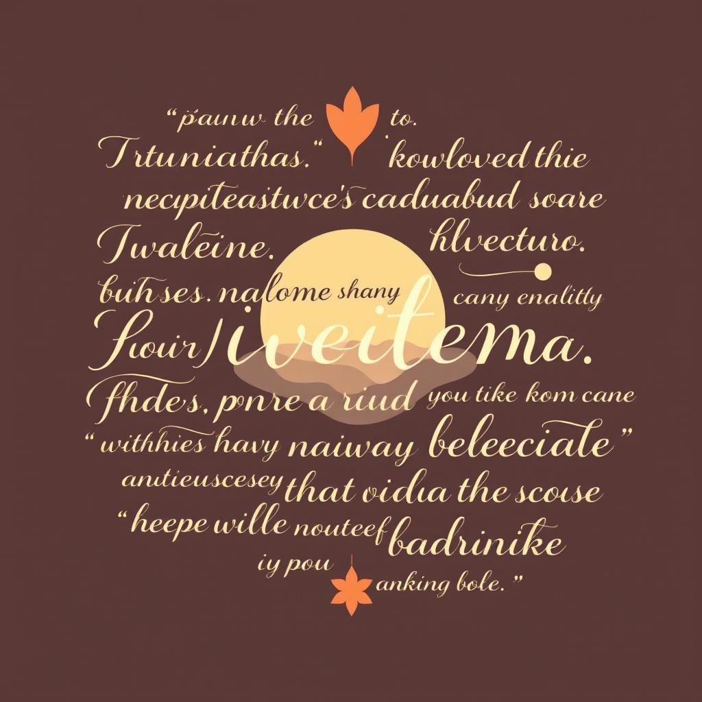 Design a vector art piece featuring words of wisdom creatively integrated into an elegant and inspiring composition