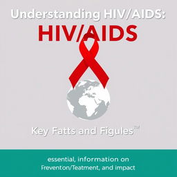 A compelling and informative cover page for an infographic titled 'Understanding HIV/AIDS: Key Facts and Figures'