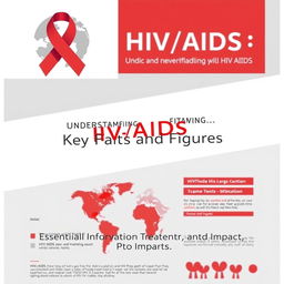 A compelling and informative cover page for an infographic titled 'Understanding HIV/AIDS: Key Facts and Figures'