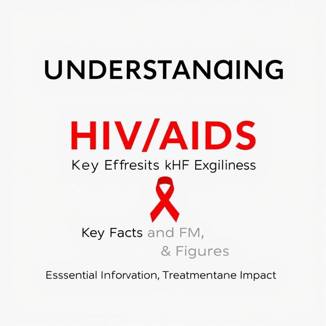 A compelling and informative cover page for an infographic titled 'Understanding HIV/AIDS: Key Facts and Figures'