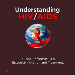 A cover page for an HIV/AIDS infographic titled 'Understanding HIV/AIDS'