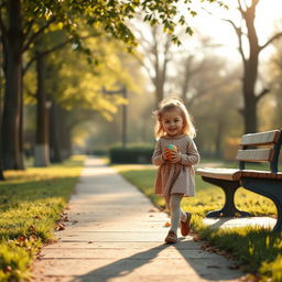 In a quiet park bathed in the soft light of early morning, Lily walks determinedly, calling out the name of her puppy with hope resonating in her voice