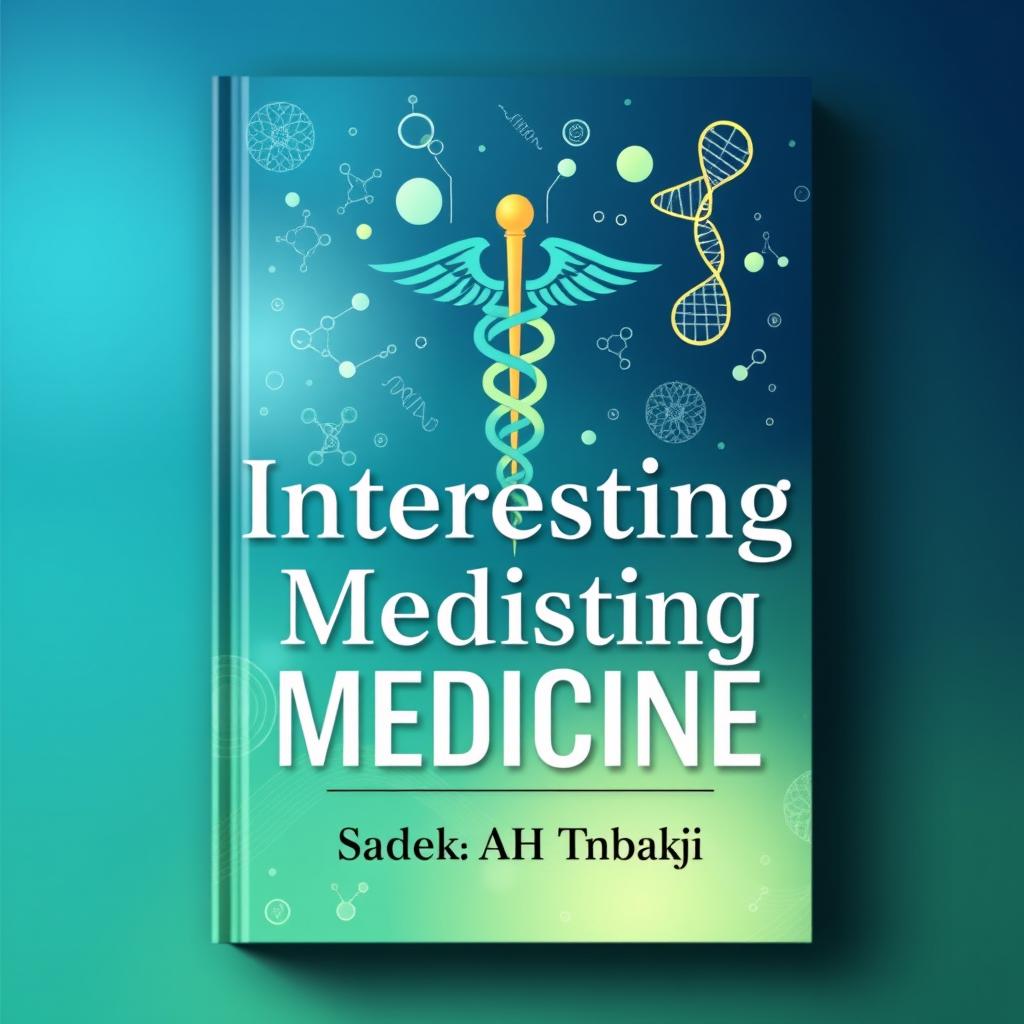 A captivating book cover design for "Interesting Medicine" by Sadek AH Tnbakji