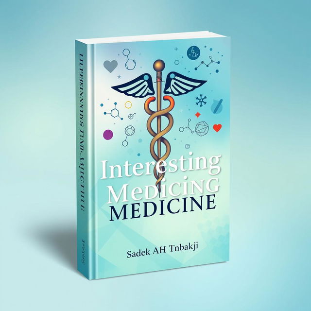 A captivating book cover design for "Interesting Medicine" by Sadek AH Tnbakji