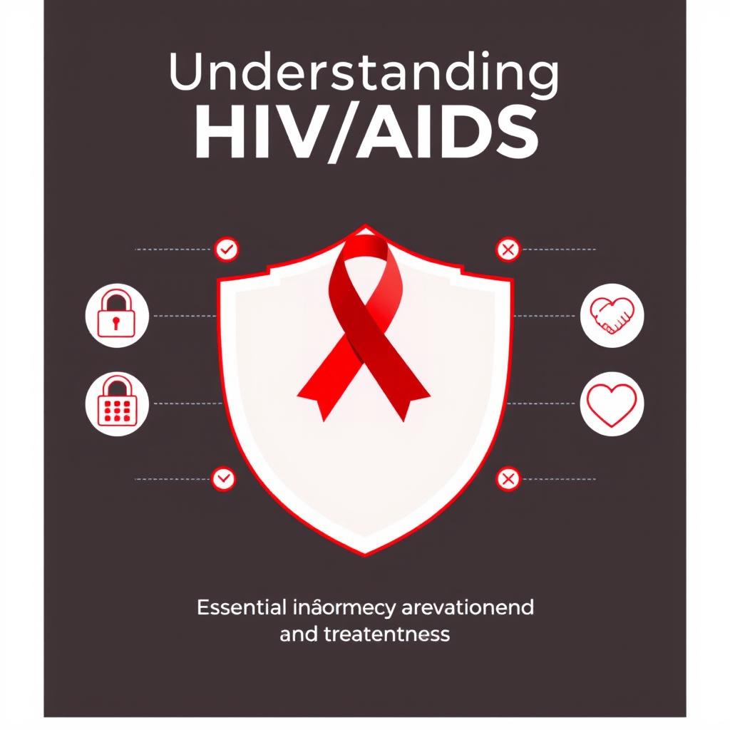 A cover page for an HIV/AIDS infographic titled 'Understanding HIV/AIDS'