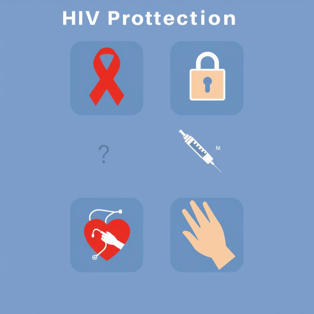 Create a set of icons for HIV protection, featuring modern and clear designs suitable for digital and print media