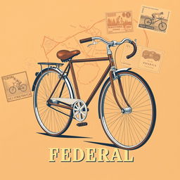 A classic Federal bicycle harnessed on a vintage t-shirt design