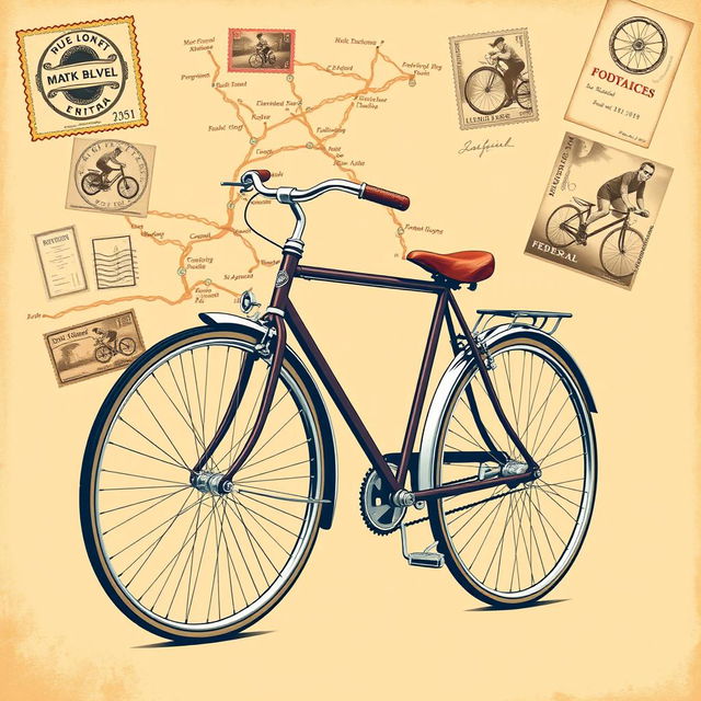 A classic Federal bicycle harnessed on a vintage t-shirt design